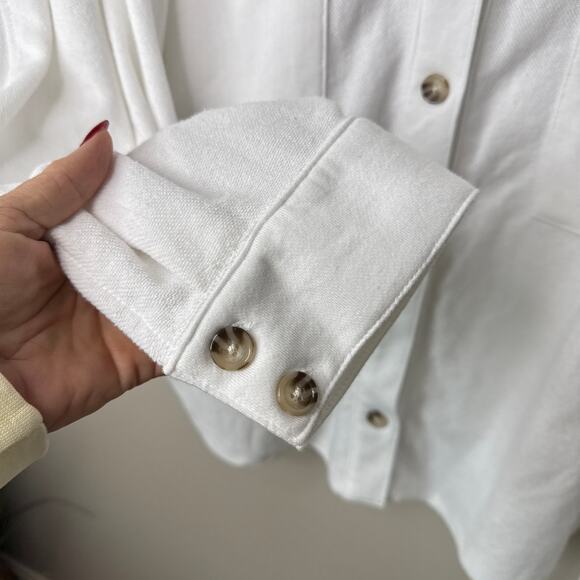 NEW NWT The Sweatshirt Project 3X White Button Up Long Sleeve Sweatshirt - Picture 6 of 8